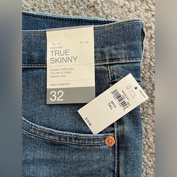 Gap High Rise True Skinny Jeans, 32 Tall, Medium Indigo - Picture 3 of 9